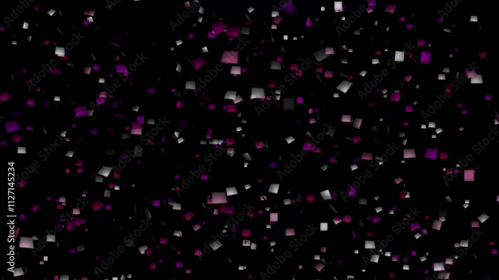 falling colorful glitter foil confetti, animation 3d movement on black background, holiday and festive fun concept 4k falling colorful glitter foil confetti, animation 3d movement on black background, holiday and festive fun concept 4k