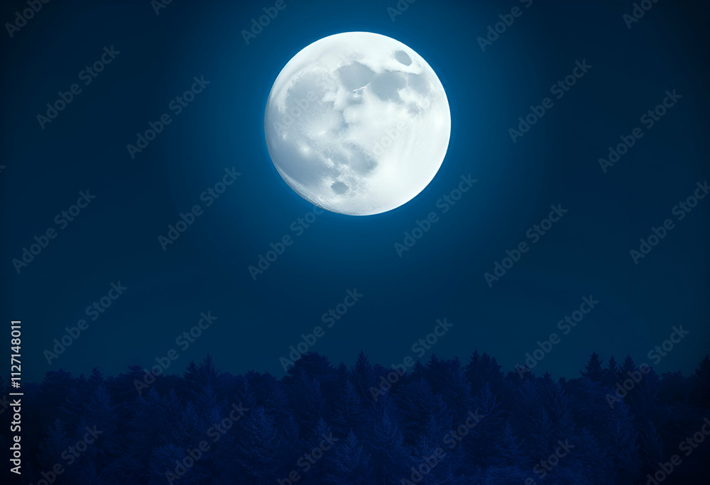 full moon over a dark blue sky full moon over a dark blue sky