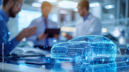 Wallpaper Mural High Tech Electric Car Development Team Collaborating Torontodigital.ca