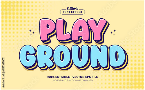 Playground 3d Editable Text Effect Style Premium Vector