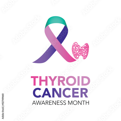 Thyroid awareness month is every year in January. Banner, Holiday, poster, card and background design Template.