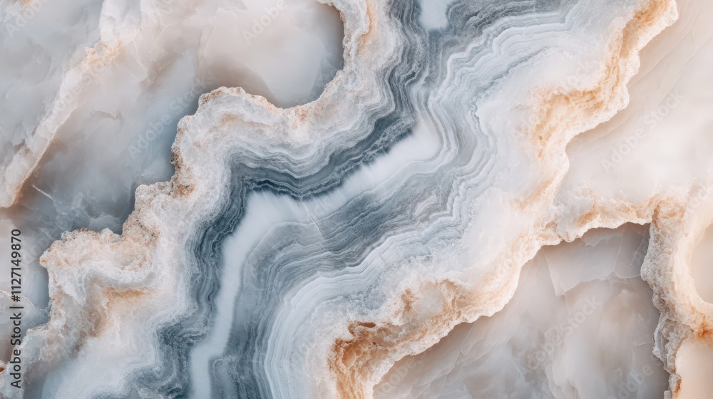 Beautiful abstract background featuring marble texture in soft blue and beige colors with intricate natural patterns