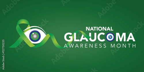 National Glaucoma Awareness month is observed every year in january. January is Glaucoma Awareness Month. Eye health and vision care concept for banner design. Vector illustration.
