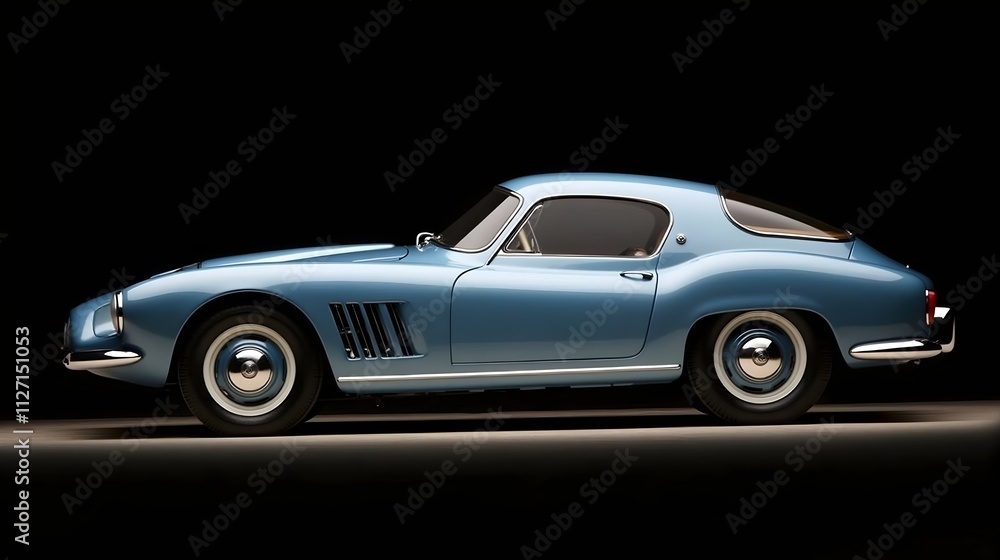 1953 Blue Sports Coupe with Aerodynamic Design 1953 Blue Sports Coupe with Aerodynamic Design