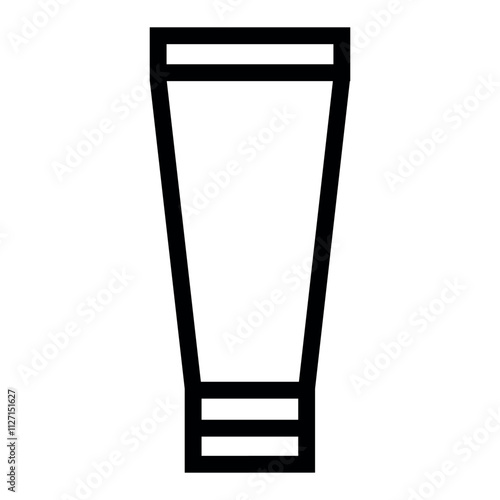 Plastic tube with cap line black icon. Vector isolated button.
