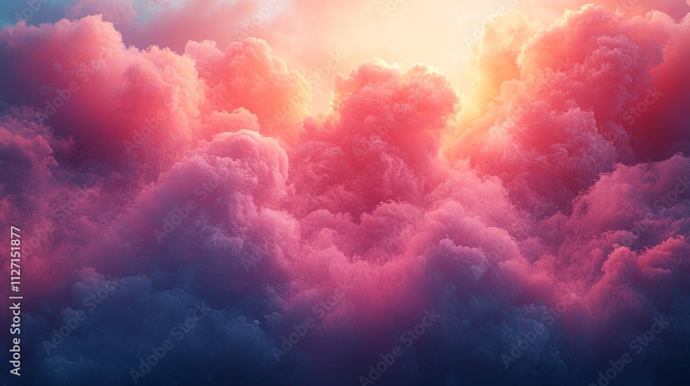 Dreamy colorful clouds at sunset with warm lighting Dreamy colorful clouds at sunset with warm lighting