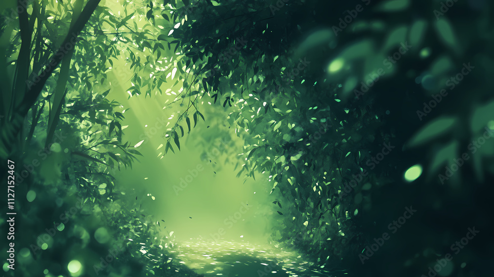 Bokeh green background dreamy light abstract calm tranquility. Verdure. Illustration Bokeh green background dreamy light abstract calm tranquility. Verdure. Illustration