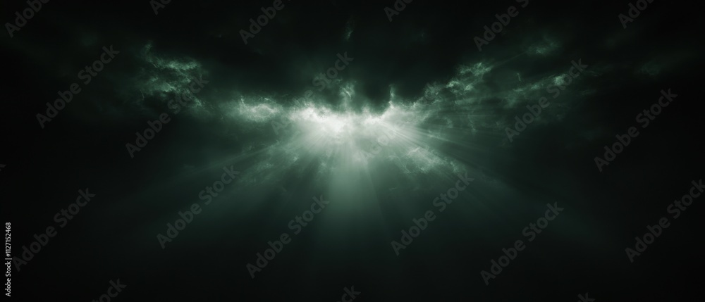 Fototapeta premium Dark and mysterious background with a bright light shining through the center.