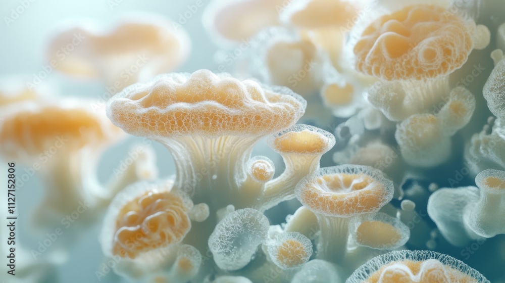 Abstract Bioluminescent Fungi: A Detailed Macro View Abstract Bioluminescent Fungi: A Detailed Macro View