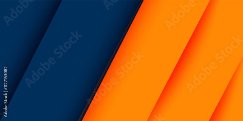 Abstract geometric dark blue and orange square theme overlap background modern