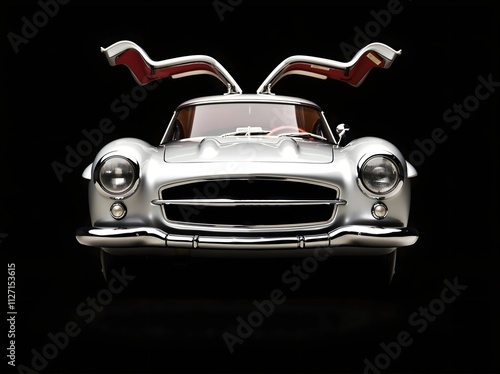 Wallpaper Mural Iconic 1950s Silver Gullwing Classic Car Front View Torontodigital.ca
