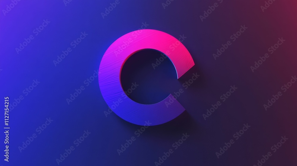 Gradient-colored letter C, dark background. Gradient-colored letter C, dark background.