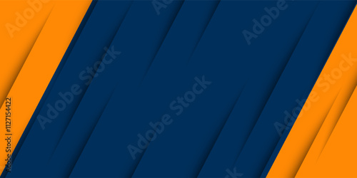 Abstract geometric dark blue and orange square theme overlap background modern