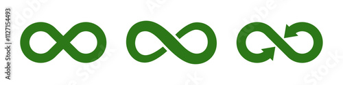 Infinity icon. Symbol of unlimited, limitless, endless, eternity, infinite, loop, discontinuation, lemniscate and repetition concepts. Mathematical Symbol. Vector illustration