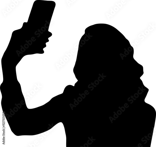 selfie woman silhouette 