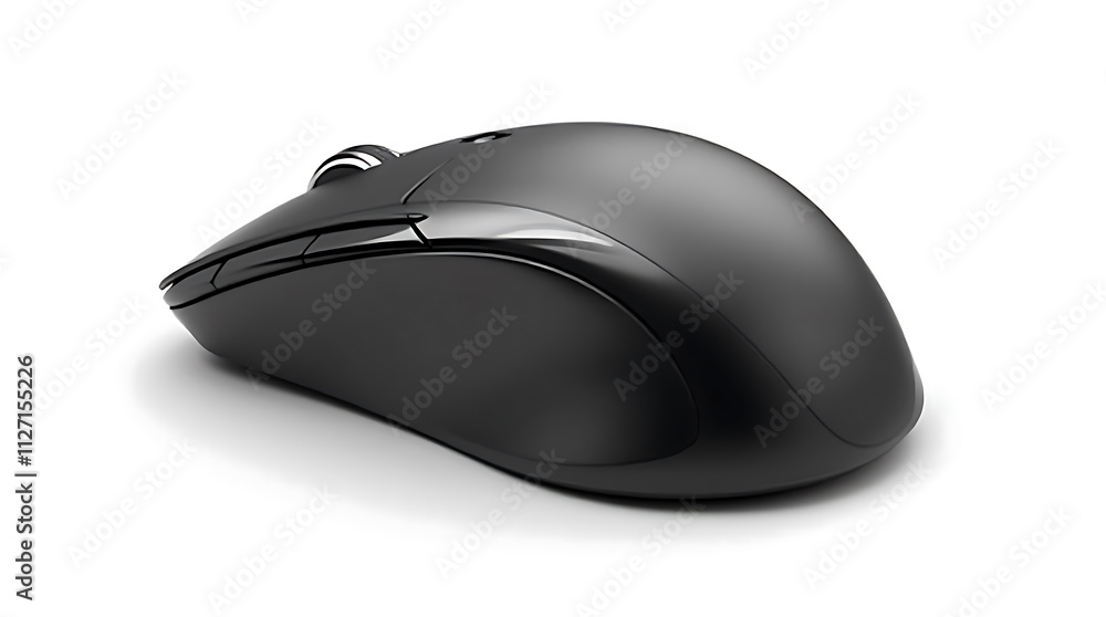 Sleek Wireless Computer Mouse Design Ergonomic Black High-Resolution Image Sleek Wireless Computer Mouse Design Ergonomic Black High-Resolution Image