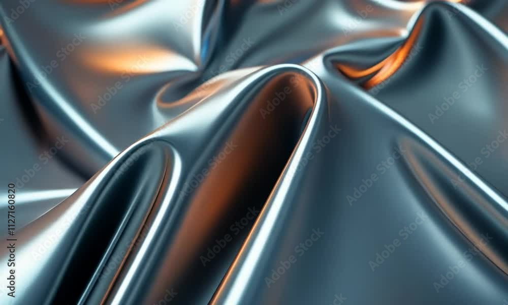 Abstract Draped Metallic Surface with Warm Lighting Abstract Draped Metallic Surface with Warm Lighting