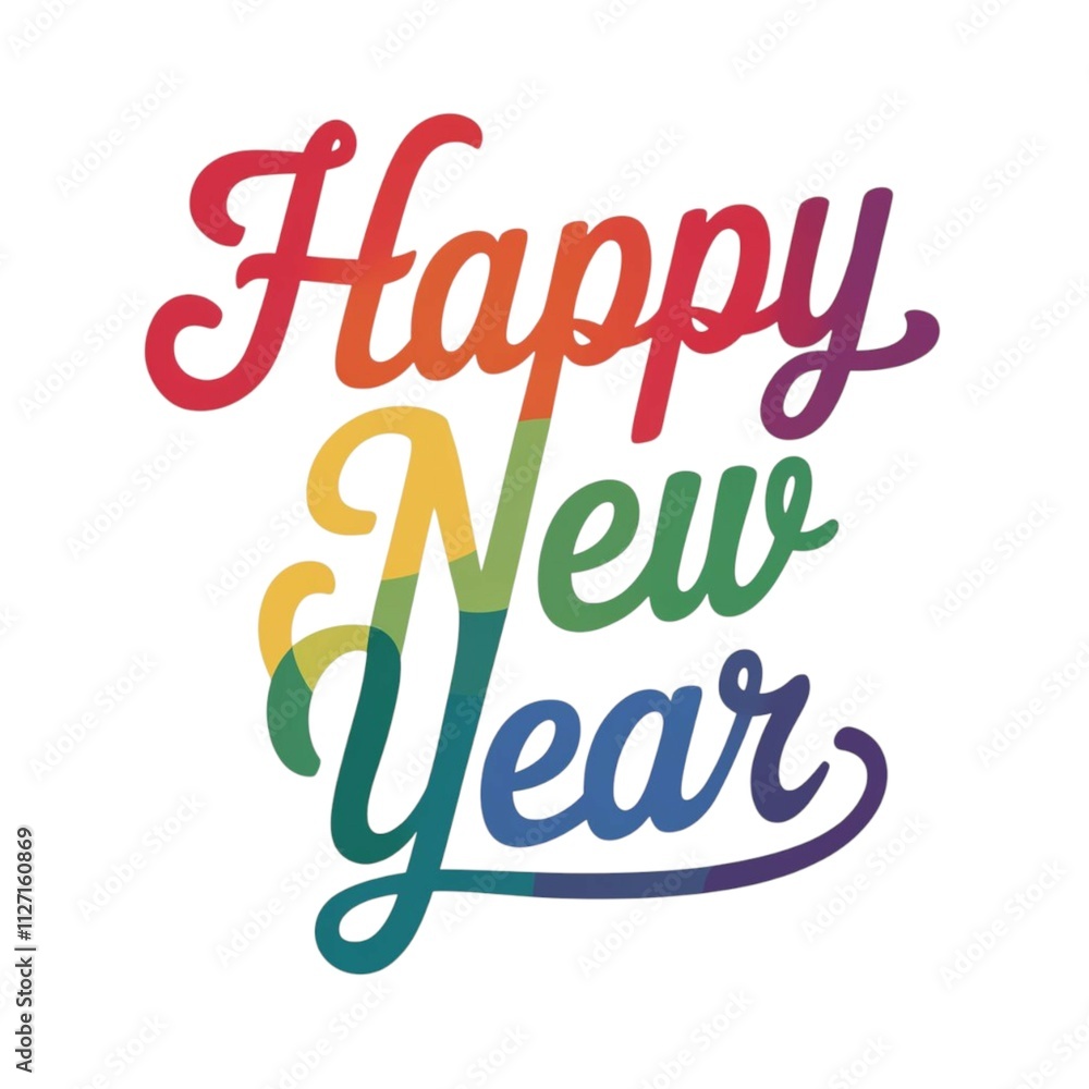 Happy New Year Text Design with Clean White Space Happy New Year Text Design with Clean White Space