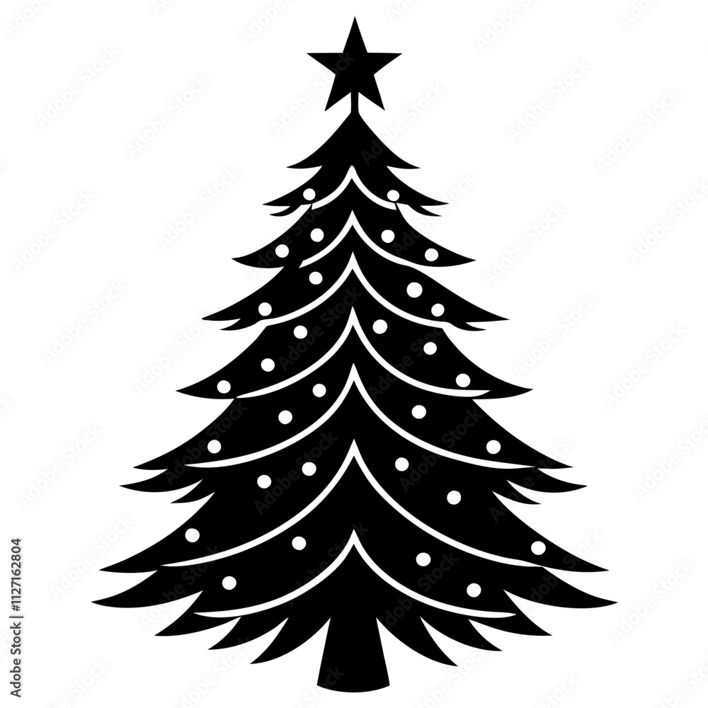 Christmas tree vector element on white background Christmas tree vector element on white background