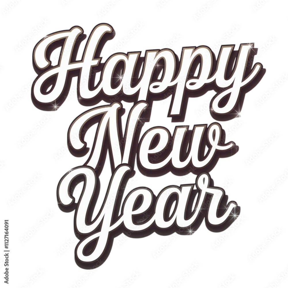 Minimalist Happy New Year Typography for Celebration Designs Minimalist Happy New Year Typography for Celebration Designs