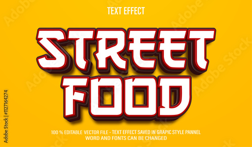 Street Food 3d editable text effect style