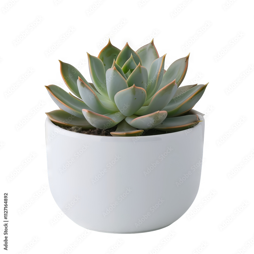 Elegant Echeveria Succulent in a Modern White Pot Elegant Echeveria Succulent in a Modern White Pot