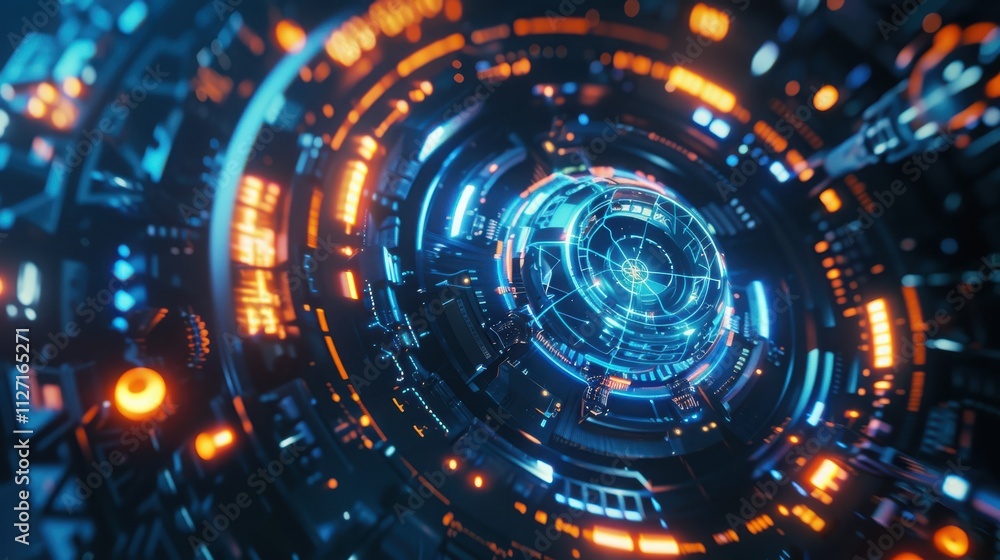 Futuristic Technology Abstract Circular Design Futuristic Technology Abstract Circular Design