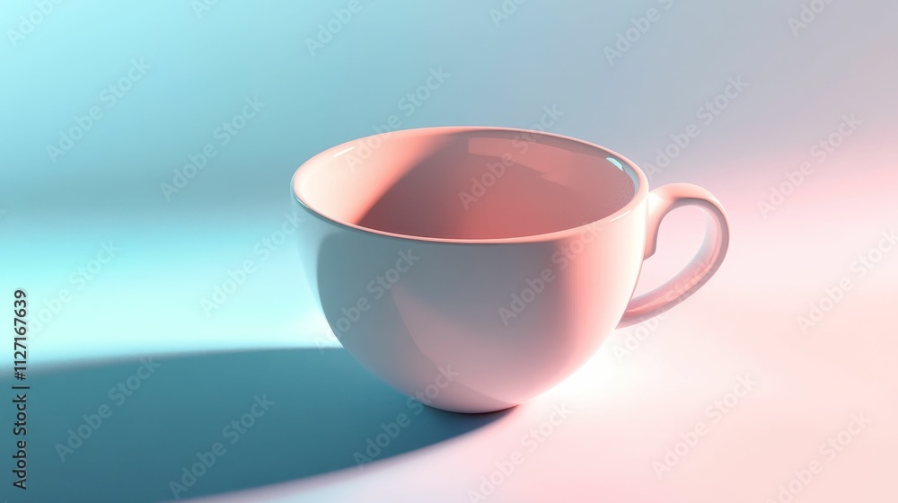 Empty white mug, pastel background, soft light. Empty white mug, pastel background, soft light.