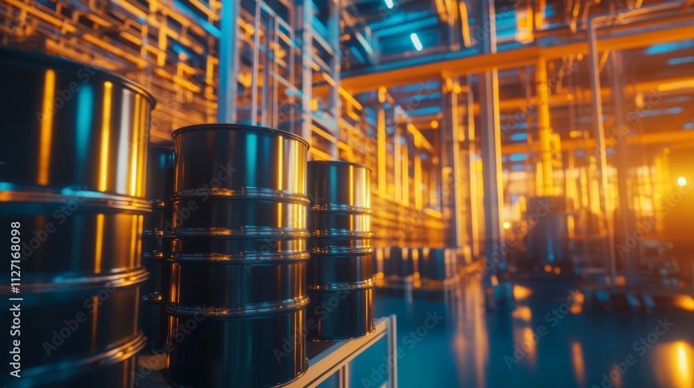 Oil barrels stacked in rows, symbolizing the global reliance on fossil fuels and the need for sustainable energy solutions Oil barrels stacked in rows, symbolizing the global reliance on fossil fuels and the need for sustainable energy solutions