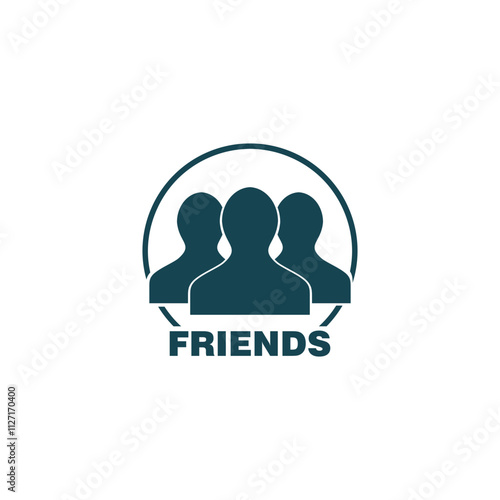 Friends icon simple sign.  People brotherhood icon isolated on white background.