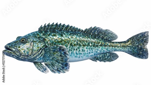 lingcod, ling cod, Ophiodon elongatus, buffalo cod, cultus cod, Hexagrammidae, Chordata, Actinopterygii, Ophiodon Type 12
