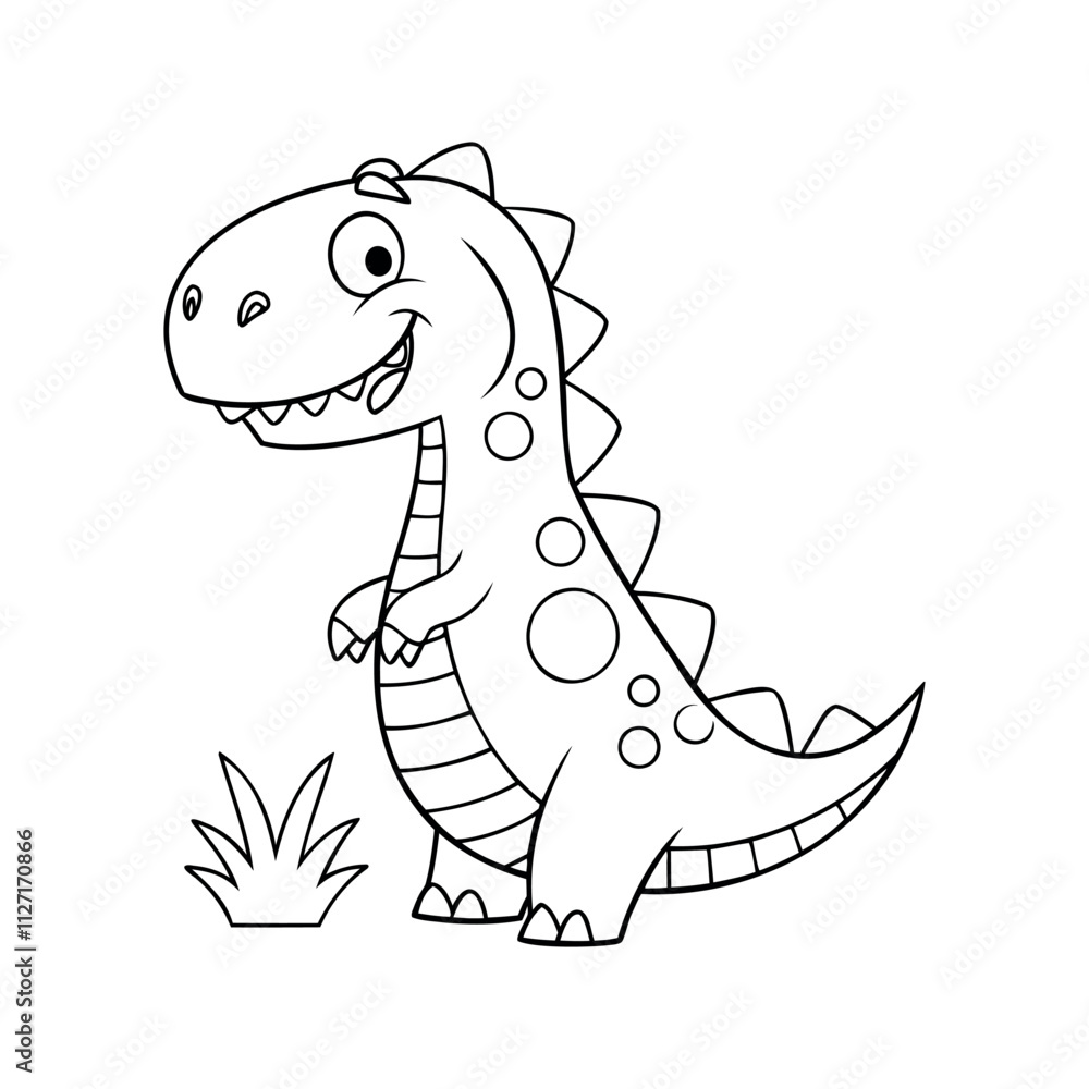 Obraz premium dinosaur coloring page design