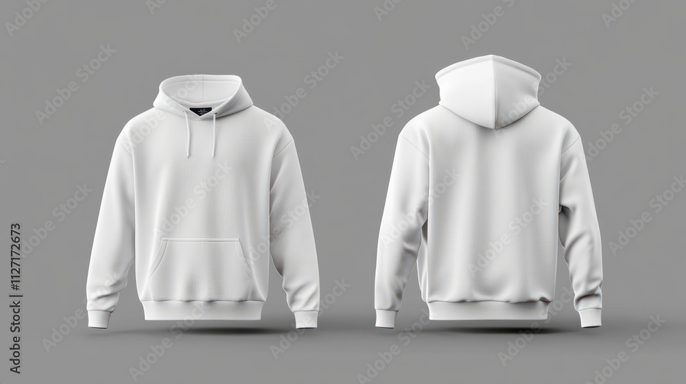 Blank sweatshirt mock-up template featuring front and back views, isolated on a grey background. Includes plain white hoodie mockup for design presentation. Suitable for print on jumpers and sweaters Blank sweatshirt mock-up template featuring front and back views, isolated on a grey background. Includes plain white hoodie mockup for design presentation. Suitable for print on jumpers and sweaters