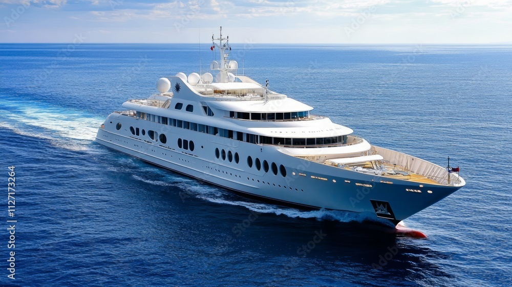 Luxury yacht sailing on a calm ocean, sunny day. Luxury yacht sailing on a calm ocean, sunny day.