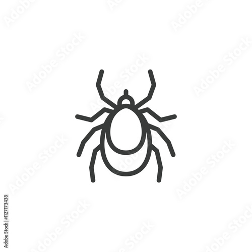 Mite, icon in line design. Mite, arachnid, pest, tiny, insect, parasite, microbe on white background vector. Mite, editable stroke icon