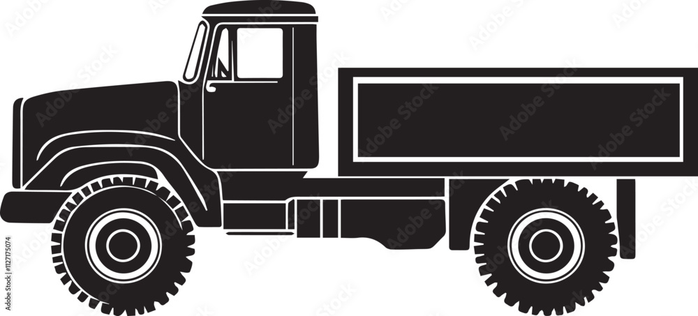 Silhouette of truck black flat icon Silhouette of truck black flat icon