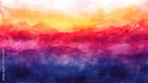 Artistic Watercolor Sunset with Orange and Purple Sky for Elegant Background