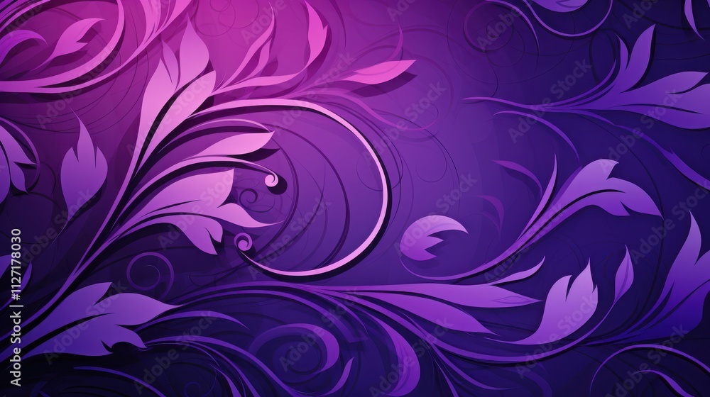 Abstract Purple Floral Design Swirls Background Abstract Purple Floral Design Swirls Background