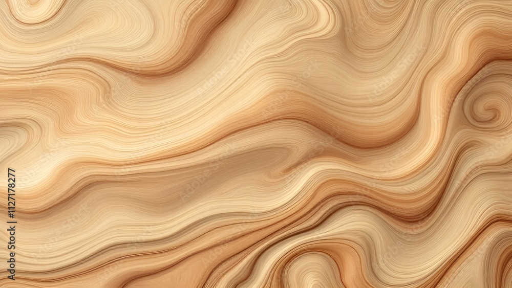 Beautifully flowing wood grain design with soft brown and beige tones, creating a natural wavy texture for organic backgrounds Beautifully flowing wood grain design with soft brown and beige tones, creating a natural wavy texture for organic backgrounds