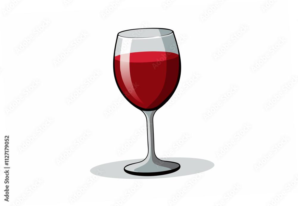 Glass of red wine on a white background and with soft shadow Glass of red wine on a white background and with soft shadow
