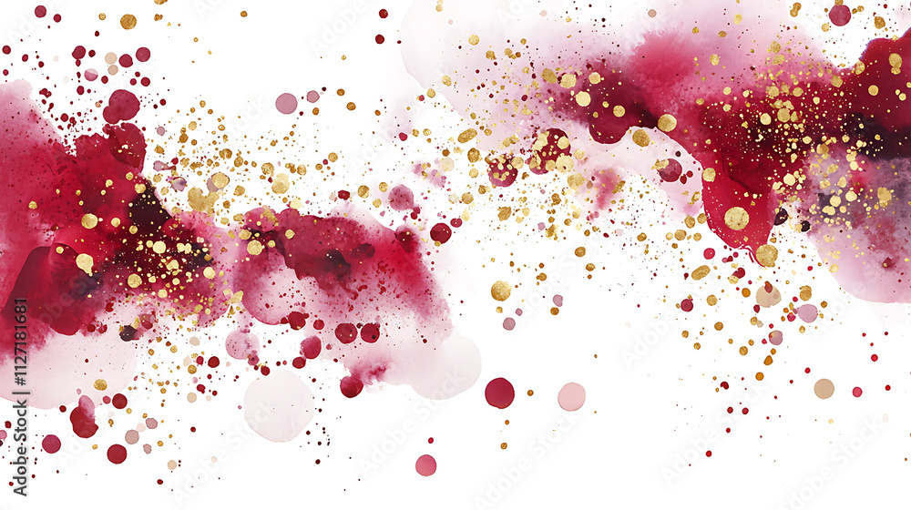 Abstract watercolor background with red and gold splashes. Abstract watercolor background with red and gold splashes.