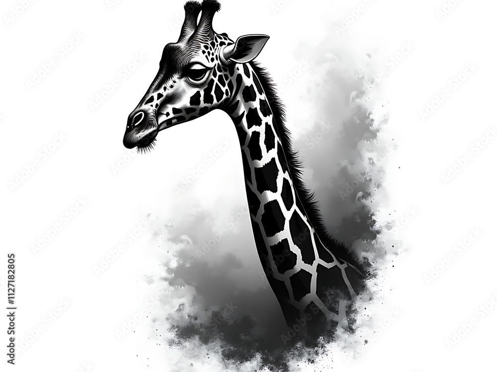 Obraz premium giraffe on white