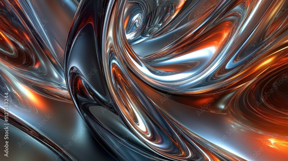 Abstract metallic liquid flowing and swirling. Abstract metallic liquid flowing and swirling.