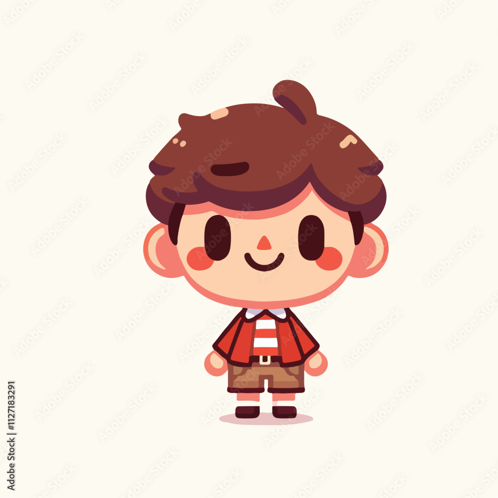 Vector of a cute and happy child with a sweet face Vector of a cute and happy child with a sweet face