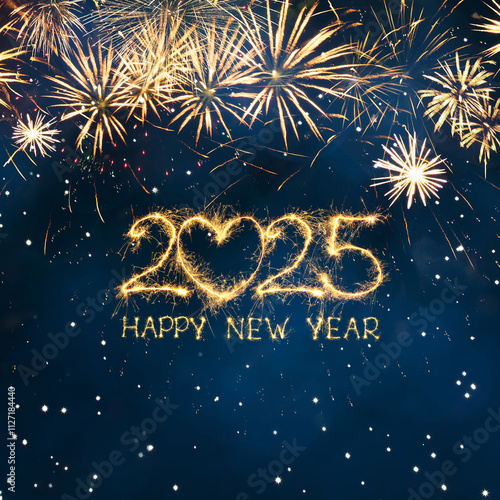 Greeting card Happy New Year 2025