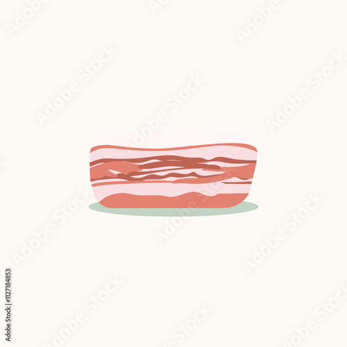 Lard is a traditional Ukrainian food. Flat illustration
