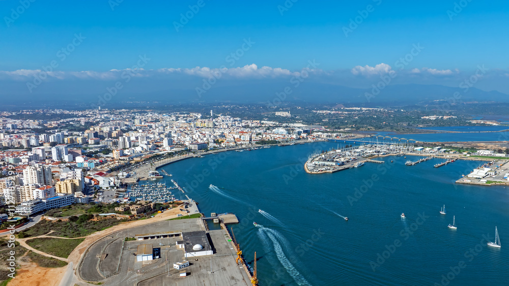 Obraz premium Aerial from the city Portimao in the Algarve Portugal