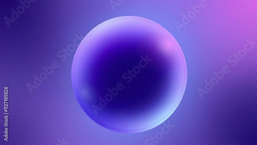 Abstract glowing purple sphere on gradient background.