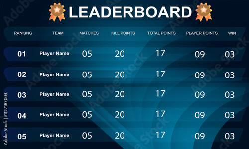 creative game leaderboard with abstract background vector
