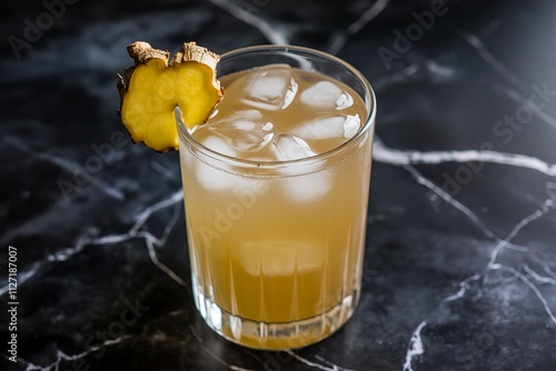 a homemade ginger ale drink in a glass